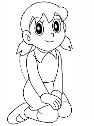 This cute doraemon coloring page is a great activity for kids who love doraemon. Sizuka From Doraemon Coloring Pages Doraemon Coloring Pages Coloring Pages For Kids And Adults