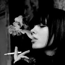 Woman with blue hair cigarette leather dress. Brunettes Girls Smoking Grayscale Ipad Wallpapers Free Download