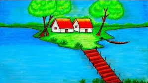 How To Draw Easy Scenery With Pencil Colours Bizimtube Creative Diy Ideas Crafts And Smart Tips Pencil drawing is an ability which comes naturally to a person and it takes a lot of time and talent to complete a pencil drawing.