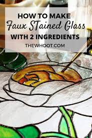 How To Make Faux Stained Glass With Acrylic Paint And Glue Whoot Faux Stained Glass Stained Glass Diy Stained Glass Crafts