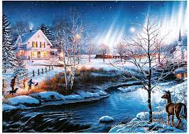 They feature fun puzzles of all types that'll keep you entertained. Amazon Com Mrcool Jigsaw Puzzles 1000 Pieces Winter Night Puzzles Gifts For Adults Teens Kids Winter Night Toys Games