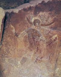 Mujer con Cuernos Corriendo · Tassili n'Ajjer · Sahara verde