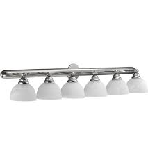 This fixture is a popular pick for transitional and traditional spaces thanks. Quorum Hemisphere 6 Light 48 Inch Satin Nickel Vanity Light Wall Light 5162 6 165 Open Box