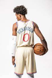 The jerseys are gray with the sixers' red, white, and blue accents and use the team's circular star arrangement around ben. Sixers Roll Out The New City Edition Uniforms Crossing Broad