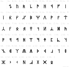 Dwarf runes (one technical term is the angerthas) were a runic script used by the dwarves, and was their main writing system. Dwarven Runes Font