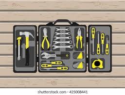 Work space organization should be a top priority for any maker. Tools Set Wooden Wall Toolbox Flat Stock Vector Royalty Free 425008441