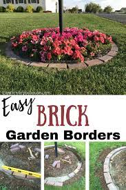 How To Install Brick Garden Borders The Easy Way Brick Garden Brick Landscape Edging Brick Garden Edging