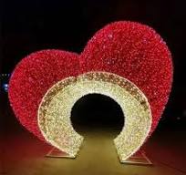 Holiday Lighting Outdoor Waterproof Christmas Lights Decoration 3D Heart  Shaped Motif Light