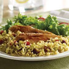 Chicken And Rice Skillet With Cranberries Zatarain S Recipe Cranberry Recipes Meals Main Dish Recipes