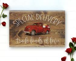 Red Truck Valentine S Sign Vintage Truck Valentine S Sign Valentine S Day Decor Old Fashioned Valentines Sign Red Truck Decor Truck Crafts