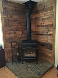 Pallet Wall Behind Wood Stove Corner Wood Stove Wood Stove Hearth Wood Stove Fireplace
