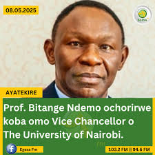 AMba (Prof) Bitange Ndemo ochorirwe koba VC o The University of Nairobi.  #egesadigital