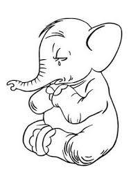 Ausmalbild Trauriger Baby Elefant Zum Ausdrucken