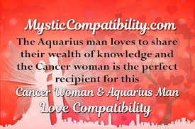 Water signs can be considered crazy by in some of the situations in life, cancer sign is identified towards untruth and trick others, yet to likewise go with her senses and regardless of. Cancer Woman Aquarius Man Compatibility Mystic Compatibility