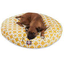 Yellow Links Large Round Indoor Outdoor Pet Dog Bed With Removable Washable Cover By Majestic Pet P Round Dog Bed Dog Pet Beds Majestic Pet