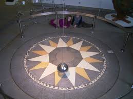 Ein foucaultsches pendel ist ein langes, sphärisches pendel mit einer großen pendelmasse, mit dessen hilfe ohne bezug auf beobachtungen am himmel die erdrotation nachgewiesen werden kann. Foucaultscher Pendelversuch