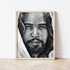 Jesus Christ Artwork, "i Am," Charcoal Gospel Art Print, Christian Art,  Close-up Version, Gospel Artwork Inspired by the Bible Series