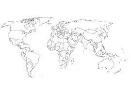 World map coloring page with countries. World Map Coloring Page Coloring Page Book For Kids