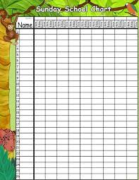 Jungle Sunday School Chart Decal