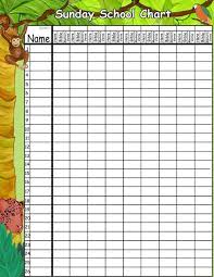 Jungle Sunday School Chart Decal