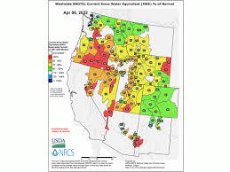 Western Us Snowpack Map Limited Snowpack Moisture For Dry Western Us