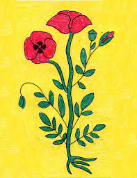 Start on one side and align the edge of the ruler with the skirt waistline marking and slowly draw the hemline. How To Draw A Poppy Art Projects For Kids