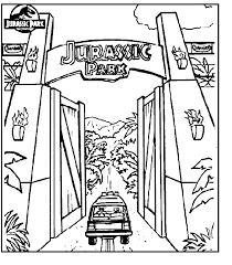 Jurassic Park Coloring Pages 7 Com Gif 700 800 Pixels Jurassic Park Gate Jurassic Park Tattoo Jurassic Park