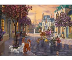 The 20th animated feature in the disney animated canon, the film is based on a story by tom mcgowan and tom rowe, and revolves around a family of aristocratic cats, and how an alley cat acquaintance. Schmidt Spiele Thomas Kinkade Collection Disney The Aristocats 59690 Ab 10 92 Preisvergleich Bei Idealo De