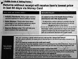 Cvs Accidentally Posted Their New Return Policy Huddle Guide Amp Talking Points On The Customer Checkout Counter Talking Points Money Cards Cvs