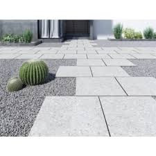 The 24x24's provide a great large format look to the space. Arterra Terrazo Glacier 24x24 Matte Paver Porcelain Tile Patio Pavers Usa