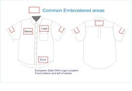 great chart for determining embroidery placements