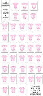 Here's what happened to those six lost letters. Pink Baby Onesie Shaped Banner Letters Download From Printabletreats Com Baby Shower Banner Girl Printable Baby Shower Banner Girl Baby Shower Printables