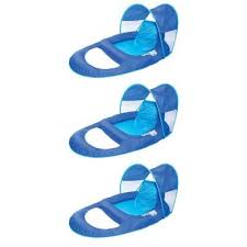 Swim Ways Blue Spring Float Recliner Pool Lounge Chair With Sun Canopy 3 Pack 3 X 13022 The Home Depot In 2020 Pool Lounge Pool Lounge Chairs Sun Canopy