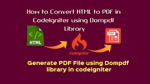 1 How To Convert Html To Pdf In Codeigniter Using Dompdf Library Tutorialswebsite Converter Library Pdf