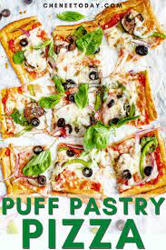 Puff Pastry Pizza So Easy With Puffed Pastry Pizza Crust Chenee Today Recipe Pizza Vegetarian Pizza Puff Pastry