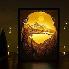 Belleyple Christmas 3d Papercut Light Boxes Night Light Lamp Of Creative Light Paintings Fairy Butterfly Shadow Box Led Light Bedroom Living Room Gift Hand Lampu