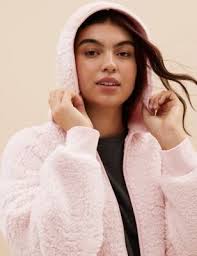 M&S Collection Teddy Borg Hooded Cardigan