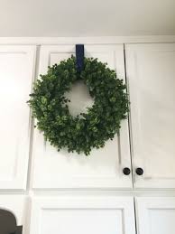 How To Hang Wreaths On Cabinet Doors The Creek Line House In 2020 Pantry Door Decor Kitchen Wreath Hanging Wreath