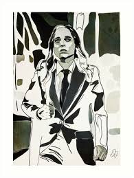 Black And White Umbrella Academy Vanya From The Umbrella Academy Art Print By Deana Greenfield Frenchtoastygood Umbrella Art Prints Drawings