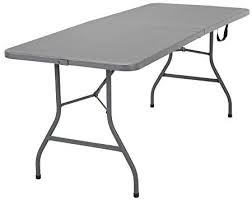 Amazon Com Cosco Deluxe 6 Foot X 30 Inch Fold In Half Blow Molded Folding Table Black Kitchen Dining In 2020 Folding Table Table Grey Table
