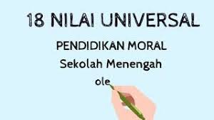 Which of these are also included in the same category? Nilai Universal Pendidikan Moral Youtube