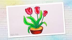 Mewarnai gradasi dengan crayon / oilpastel : Contoh Gambar Mewarnai Bunga Lili Kataucap