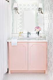 Add to wishlist quick view new. Pale Pink Washstand With Ribbon Sconces Transitional Bathroom