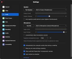 Zoom audio settings menu