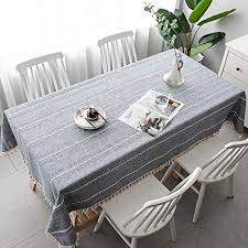 Blue and white checked tablecloth. Ostepdecor Round Tablecloth Round Table Cloth Cotton Linen Tablecloths Table Cover For Kitchen Dinning Room Party Round 60 Inch Dia Blue Pricepulse