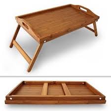 Details About Bamboo Wooden Bed Tray With Folding Leg Serving Breakfast Lap Tray Table Mate Uk Bed Tray Bed Tray Diy Bed Table