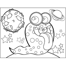 A coloring page of slug. Alien Slug Coloring Page