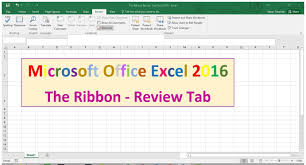 Review Tab The Ribbon Excel 2016 Tutorial Workbook Excel Tutorial