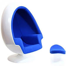 799 00 Futuristic Furniture Lexmod Eero Aarnio Alpha Shell Egg Chair And Ottoman In Blue Future Home Futuristic I Egg Chair Chair Fabric Dining Room Chairs