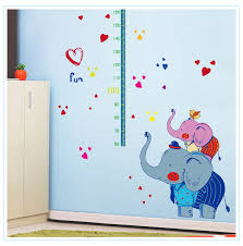 Us 5 7 17 Off Lovely Mr Elephant And Elephant Junior Height Measure Wall Stickers For Kids Nursery Rooms Growth Chart Wall Decal In Wall Stickers